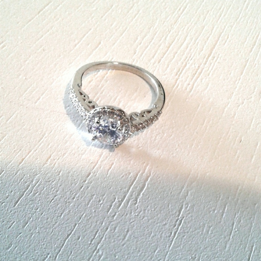 Sterling Silver Ring White Topaz